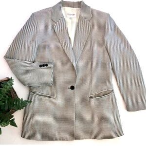 Vintage Emanuel Ungaro EMANUEL blazer grey striped US size 4 (Euro 38) 90’s/Y2K